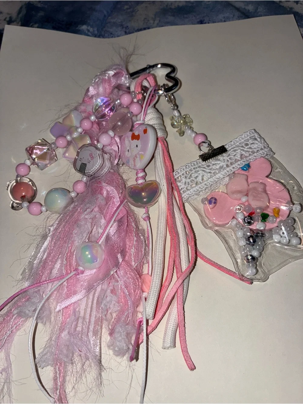 Purse charm Beaded Tassel Keychain Charm